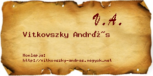 Vitkovszky András névjegykártya